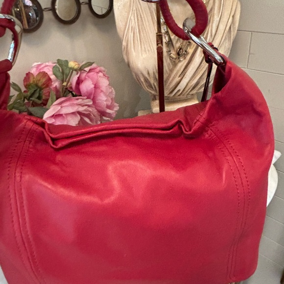 Michael Kors EUC Red Hobo Bag with Chunky Hardware + Slouchy Design - Picture 11 of 13